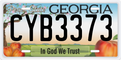GA license plate CYB3373