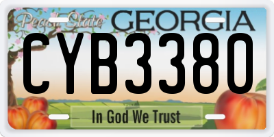 GA license plate CYB3380