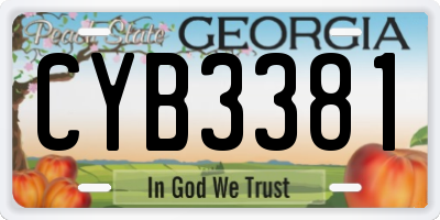 GA license plate CYB3381