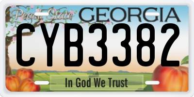 GA license plate CYB3382