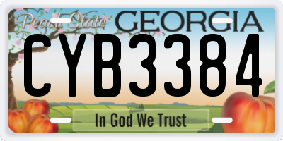 GA license plate CYB3384