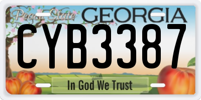 GA license plate CYB3387