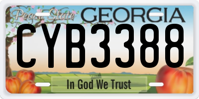 GA license plate CYB3388