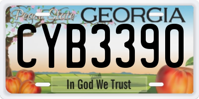 GA license plate CYB3390