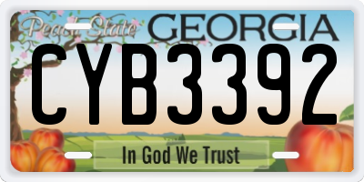 GA license plate CYB3392
