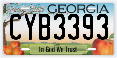 GA license plate CYB3393