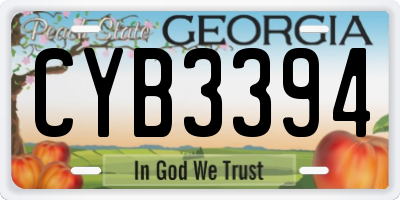 GA license plate CYB3394