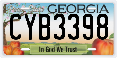 GA license plate CYB3398