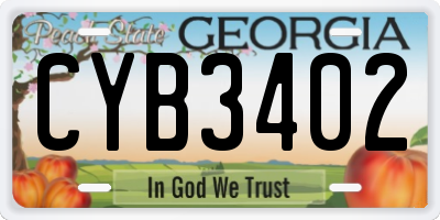GA license plate CYB3402