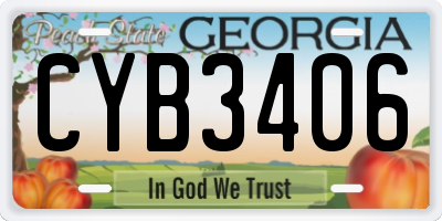 GA license plate CYB3406