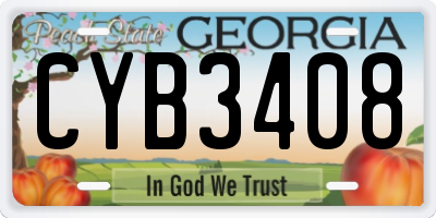 GA license plate CYB3408