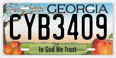 GA license plate CYB3409