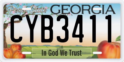 GA license plate CYB3411