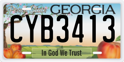 GA license plate CYB3413