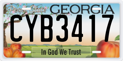 GA license plate CYB3417