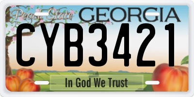 GA license plate CYB3421