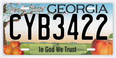 GA license plate CYB3422