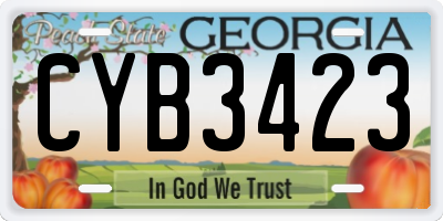 GA license plate CYB3423