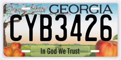 GA license plate CYB3426