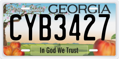 GA license plate CYB3427