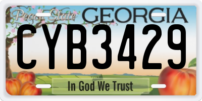 GA license plate CYB3429