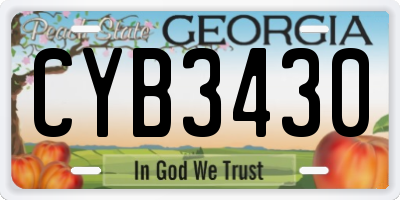 GA license plate CYB3430