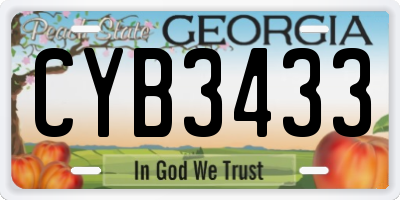 GA license plate CYB3433