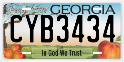 GA license plate CYB3434