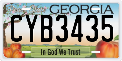 GA license plate CYB3435