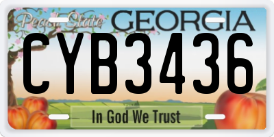 GA license plate CYB3436