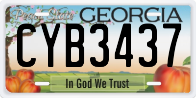 GA license plate CYB3437