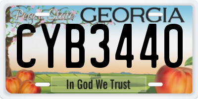 GA license plate CYB3440