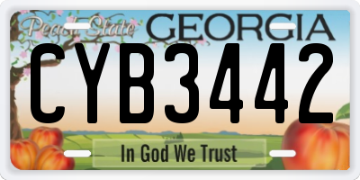 GA license plate CYB3442