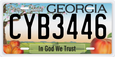 GA license plate CYB3446
