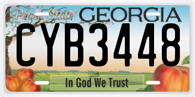 GA license plate CYB3448