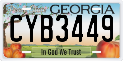 GA license plate CYB3449