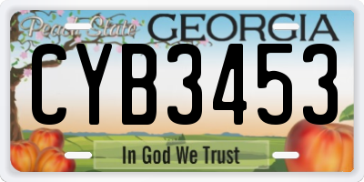 GA license plate CYB3453