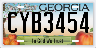 GA license plate CYB3454