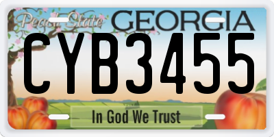 GA license plate CYB3455