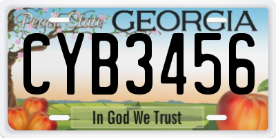 GA license plate CYB3456