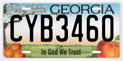 GA license plate CYB3460