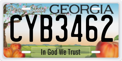 GA license plate CYB3462