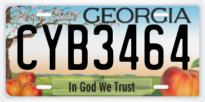 GA license plate CYB3464