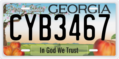 GA license plate CYB3467