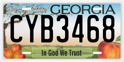 GA license plate CYB3468