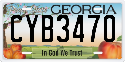 GA license plate CYB3470
