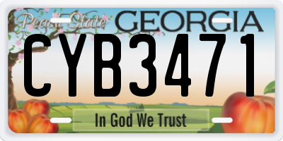GA license plate CYB3471