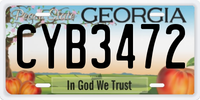 GA license plate CYB3472