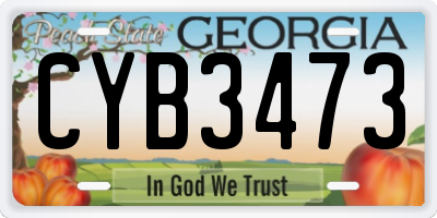 GA license plate CYB3473
