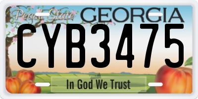 GA license plate CYB3475